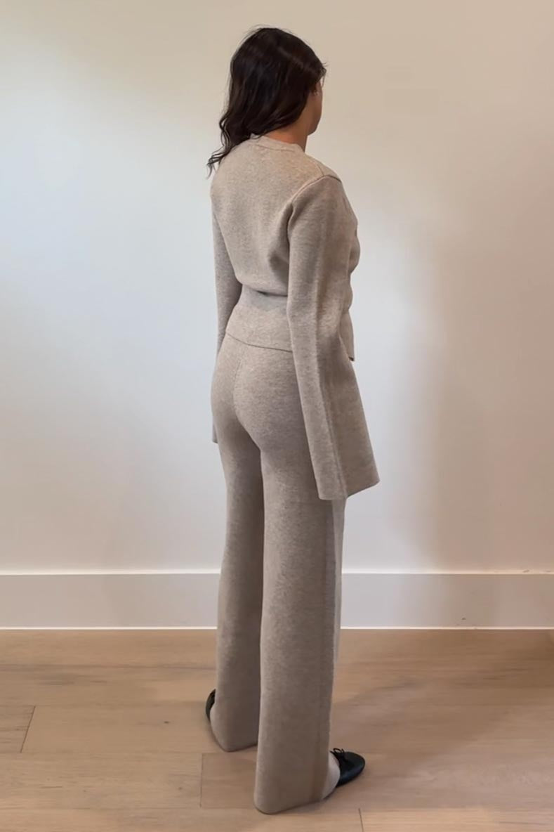 Knitted Straight Leg Suit Pants