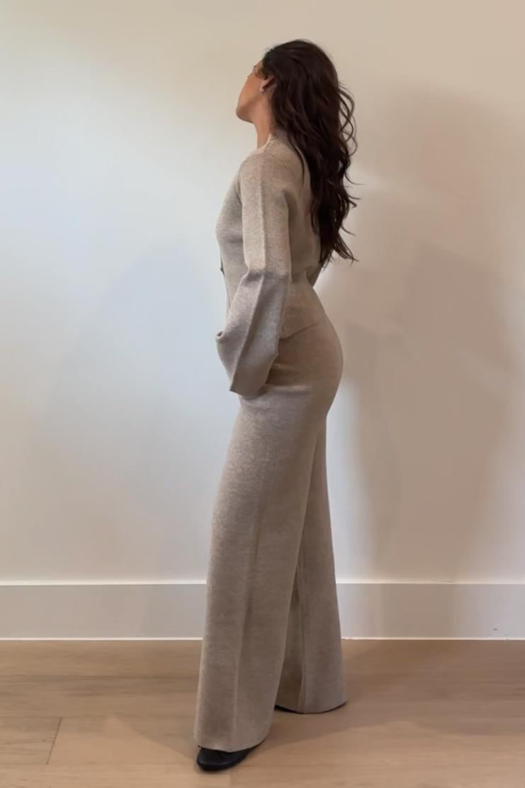 Knitted Straight Leg Suit Pants