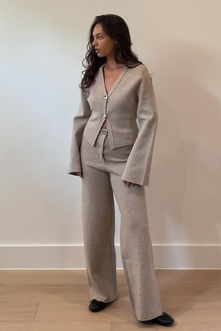 Knitted Straight Leg Suit Pants