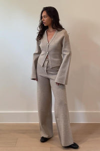 Knitted Straight Leg Suit Pants
