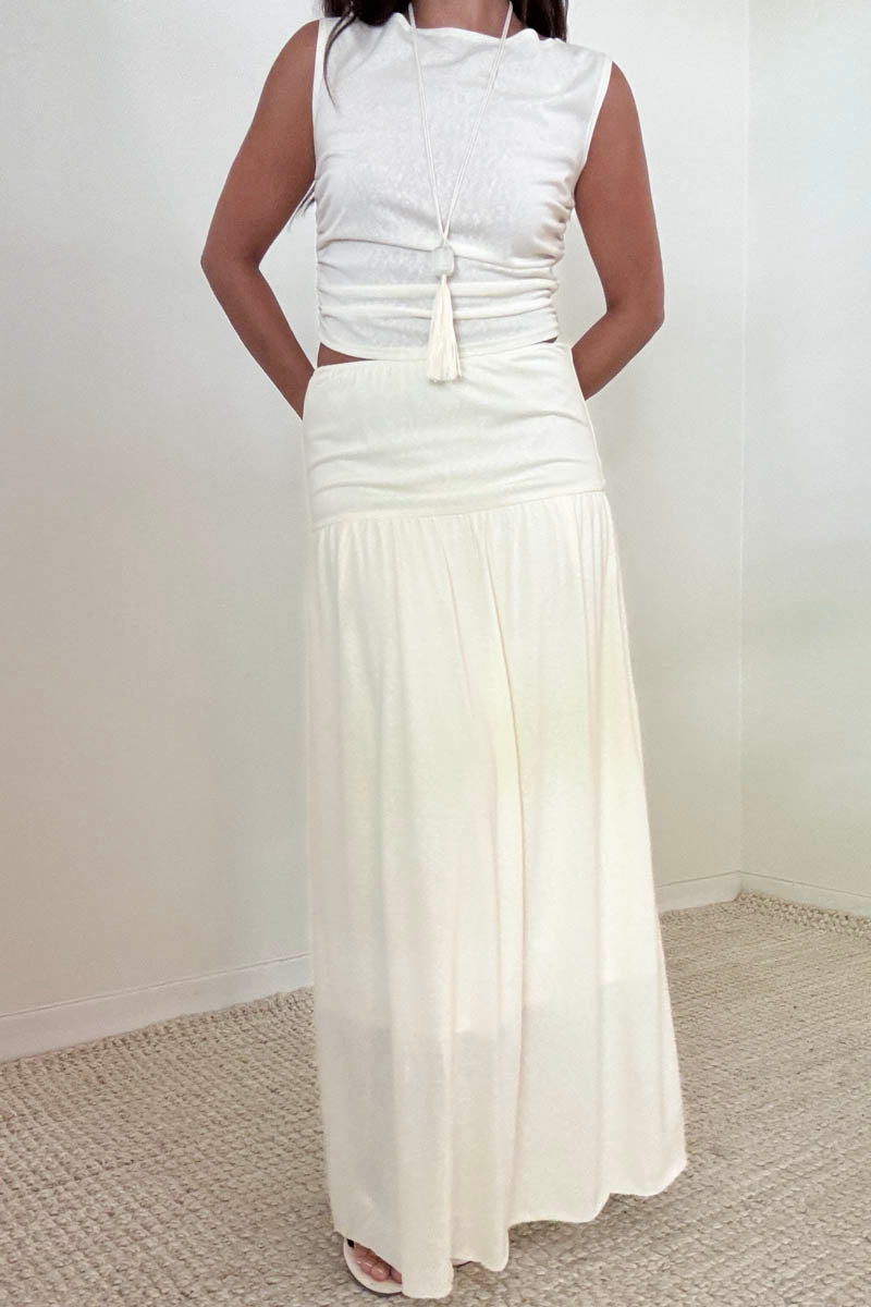 Knit Sleeveless Top Maxi Skirt Set