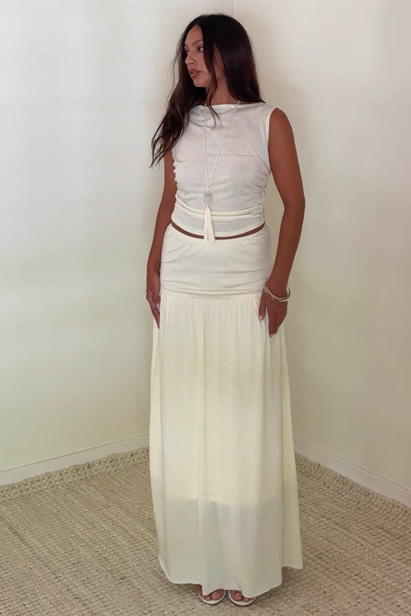 Knit Sleeveless Top Maxi Skirt Set