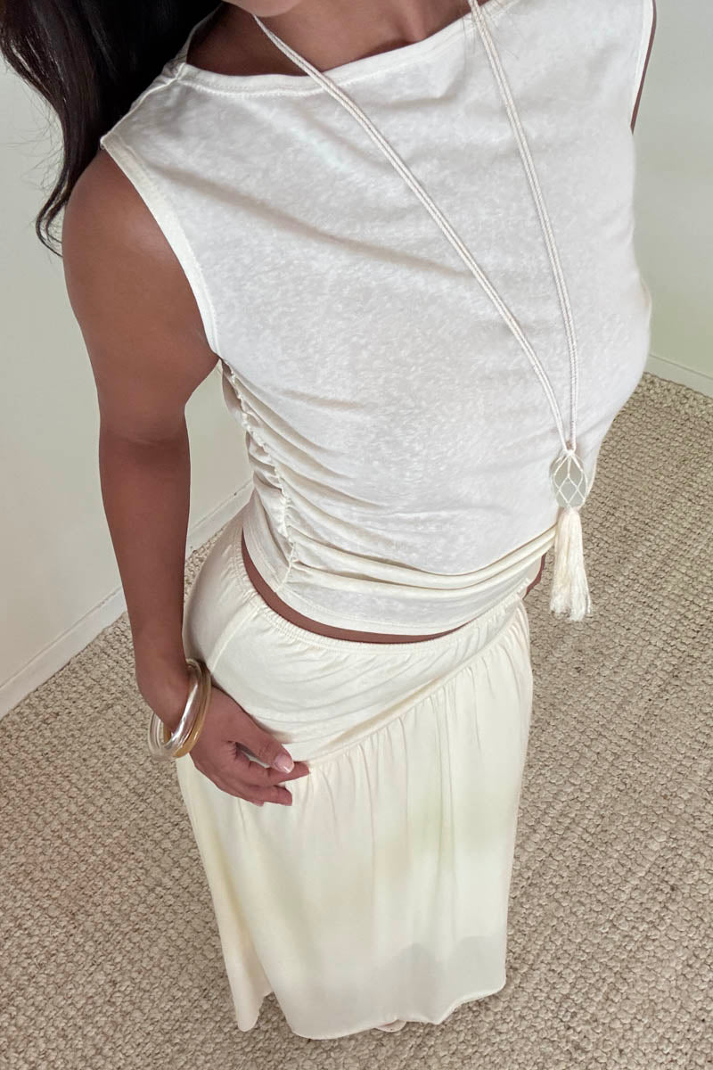 Knit Sleeveless Top Maxi Skirt Set