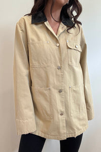 Contrast Collar Oversized Workwear Jacket
