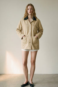Contrast Collar Oversized Workwear Jacket