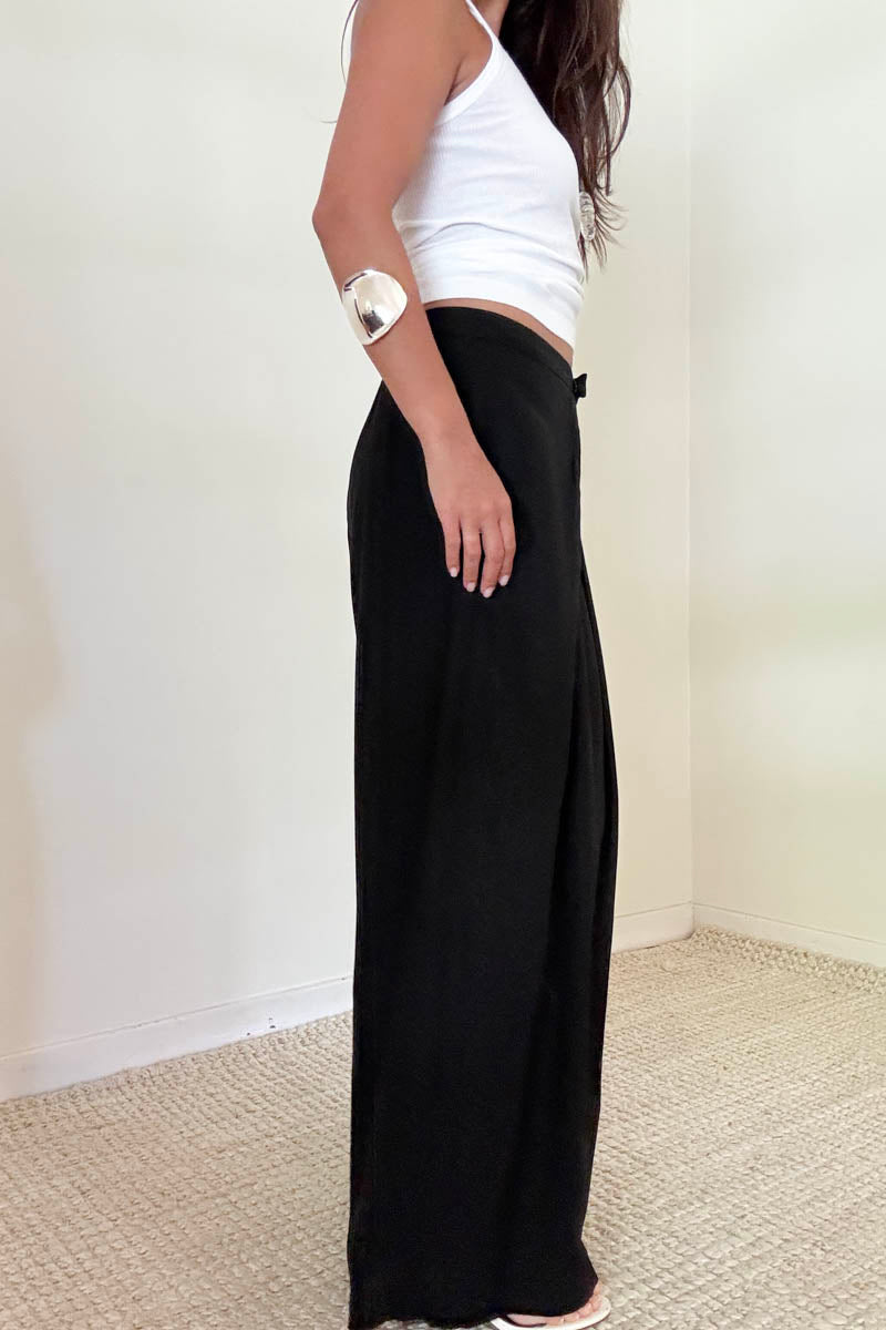 High Waisted Pleated Linen Pants