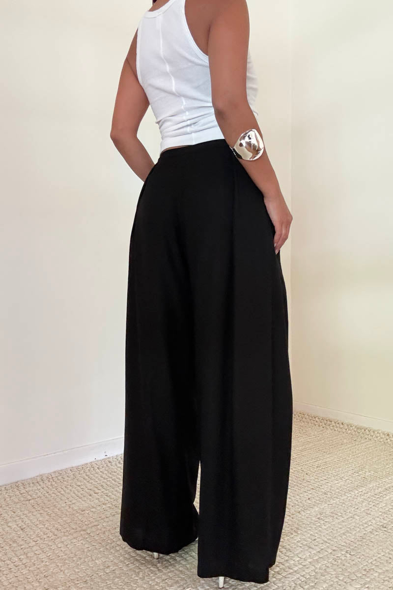 High Waisted Pleated Linen Pants