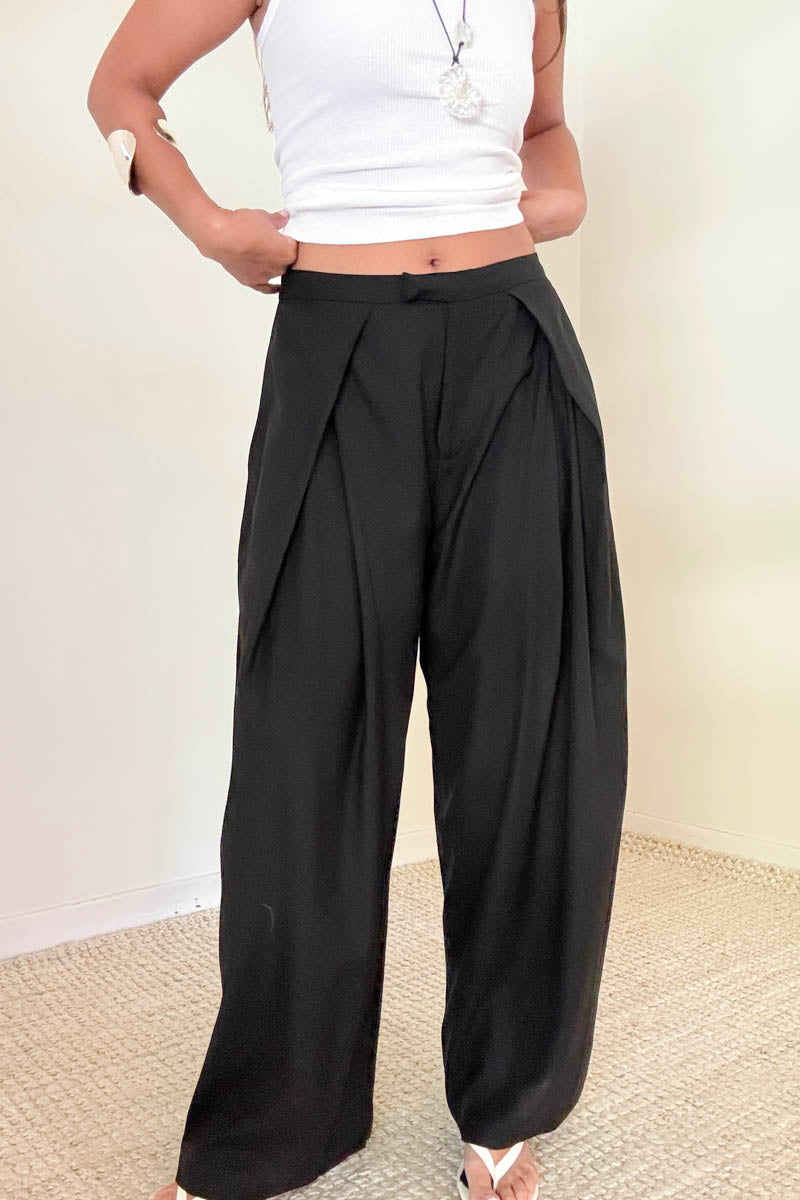 High Waisted Pleated Linen Pants
