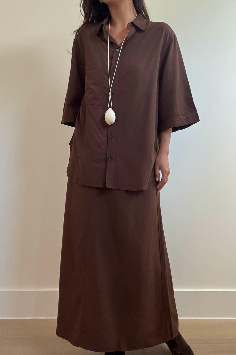 Linen Short Sleeve Oversized Shirt