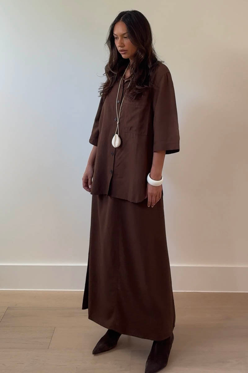 Linen Short Sleeve Oversized Shirt
