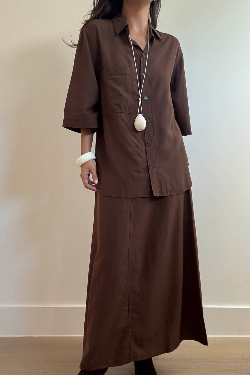 Linen Short Sleeve Oversized Shirt