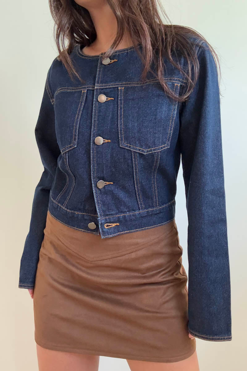 Faux Suede Low Waist Mini Skirt