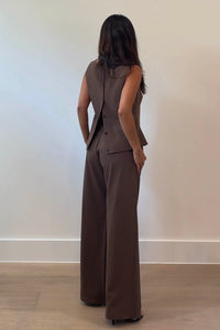 Sleeveless Top Straight Leg Pants Set