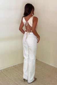Satin High Cowl Neck Tie Back Top