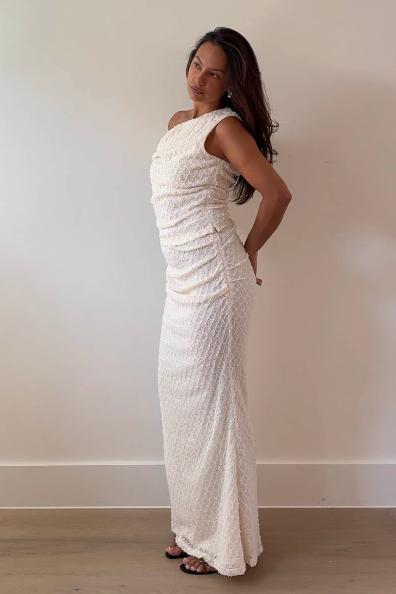 Off Shoulder Top Maxi Skirt Knit Set