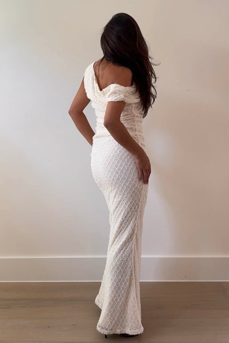 Off Shoulder Top Maxi Skirt Knit Set