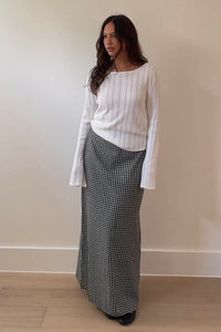 Pointelle Knit Boat Neck Top