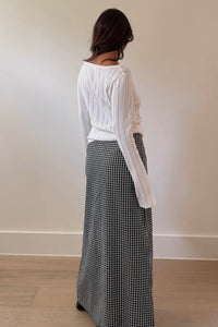 Pointelle Knit Boat Neck Top