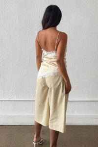 Pleated Cotton Jorts