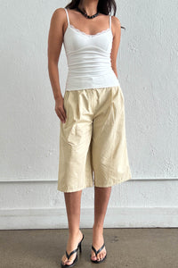 Pleated Cotton Jorts