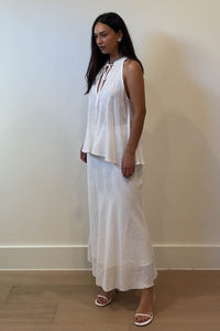 Wrinkled Ramie Halter Top And Pants Set