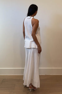 Wrinkled Ramie Halter Top And Pants Set