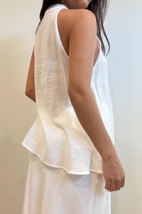 Wrinkled Ramie Halter Top And Pants Set