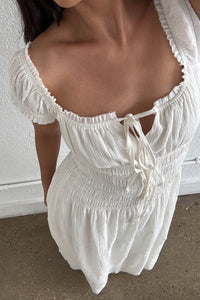 Cotton Smocked Tiered Maxi Dress