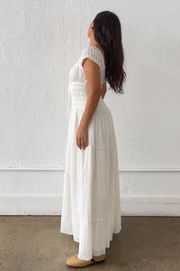 Cotton Smocked Tiered Maxi Dress