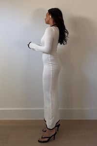 Contrast Trim Scoop Neck Maxi Dress