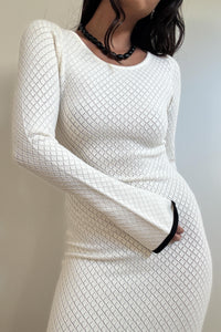 Contrast Trim Scoop Neck Maxi Dress