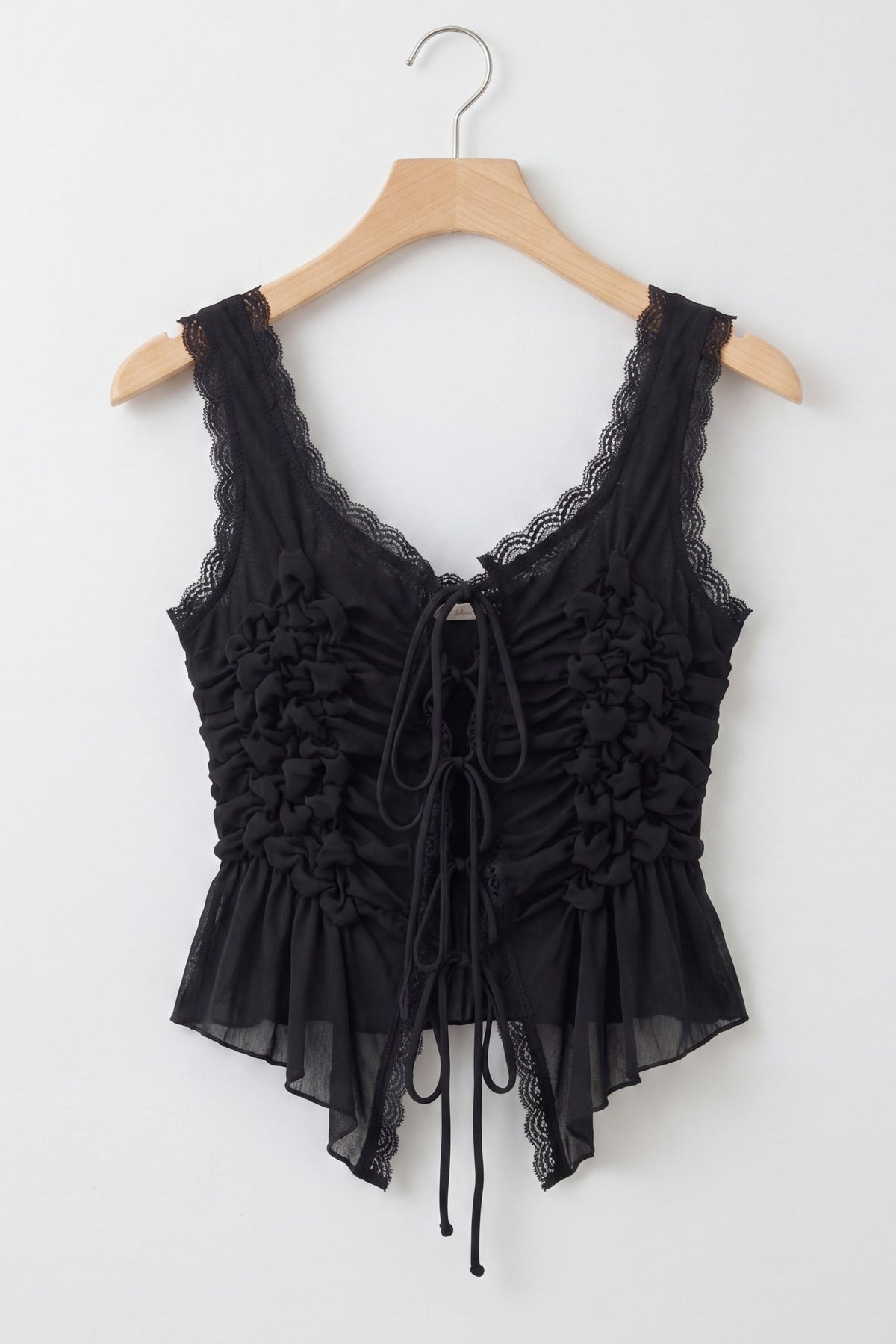 Sleeveless Front Tie Ruched Top