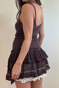 Knit Tiered Ruffle Hem Mini Dress