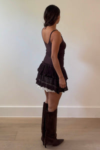 Knit Tiered Ruffle Hem Mini Dress