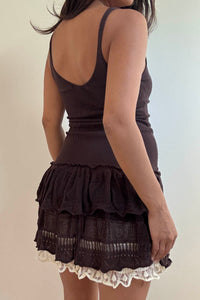 Knit Tiered Ruffle Hem Mini Dress