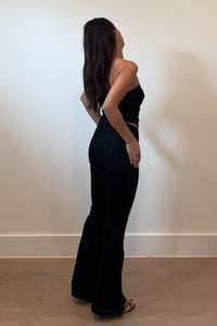 Denim V-Waist Wide Leg Trouser