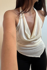Draped Knit Asymmetric Hem Top