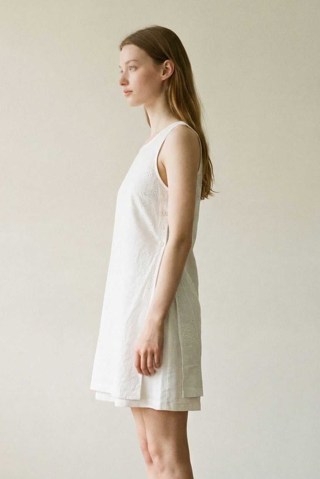 Side Split A-Line Sleeveless Mini Dress