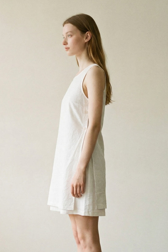 Side Split A-Line Sleeveless Mini Dress