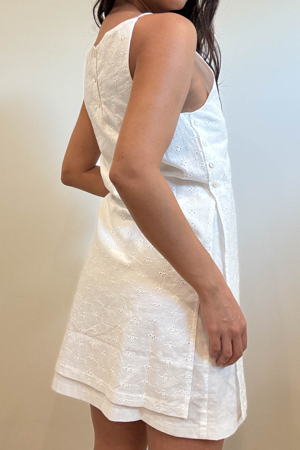 Side Split A-Line Sleeveless Mini Dress