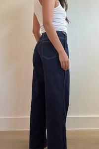 Buckle Waist Wide Leg Jean