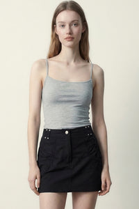 Front Gathered Pocket Detail Mini Skirt