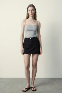 Front Gathered Pocket Detail Mini Skirt