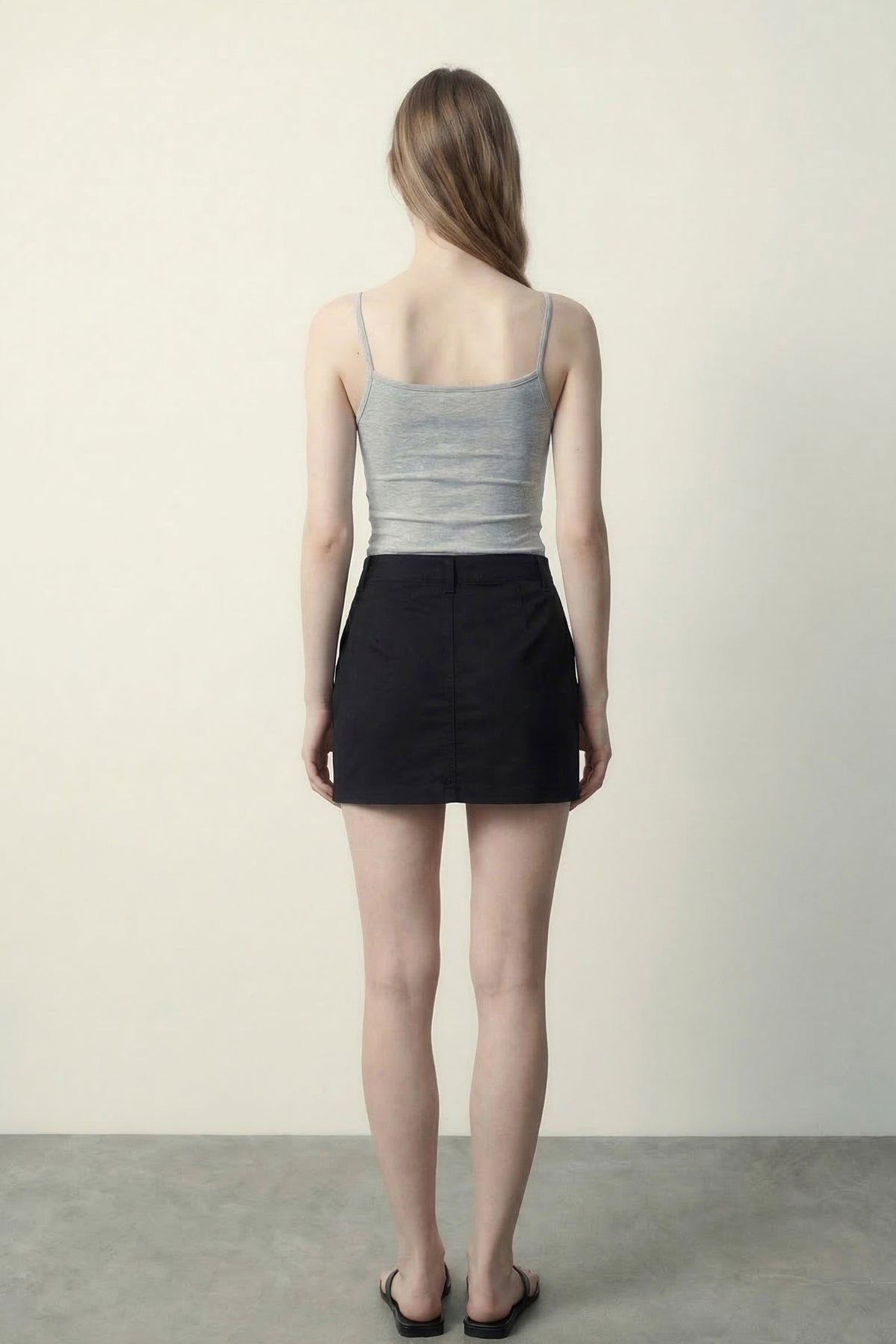 Front Gathered Pocket Detail Mini Skirt