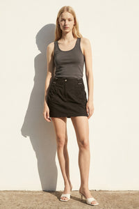 Front Gathered Pocket Detail Mini Skirt