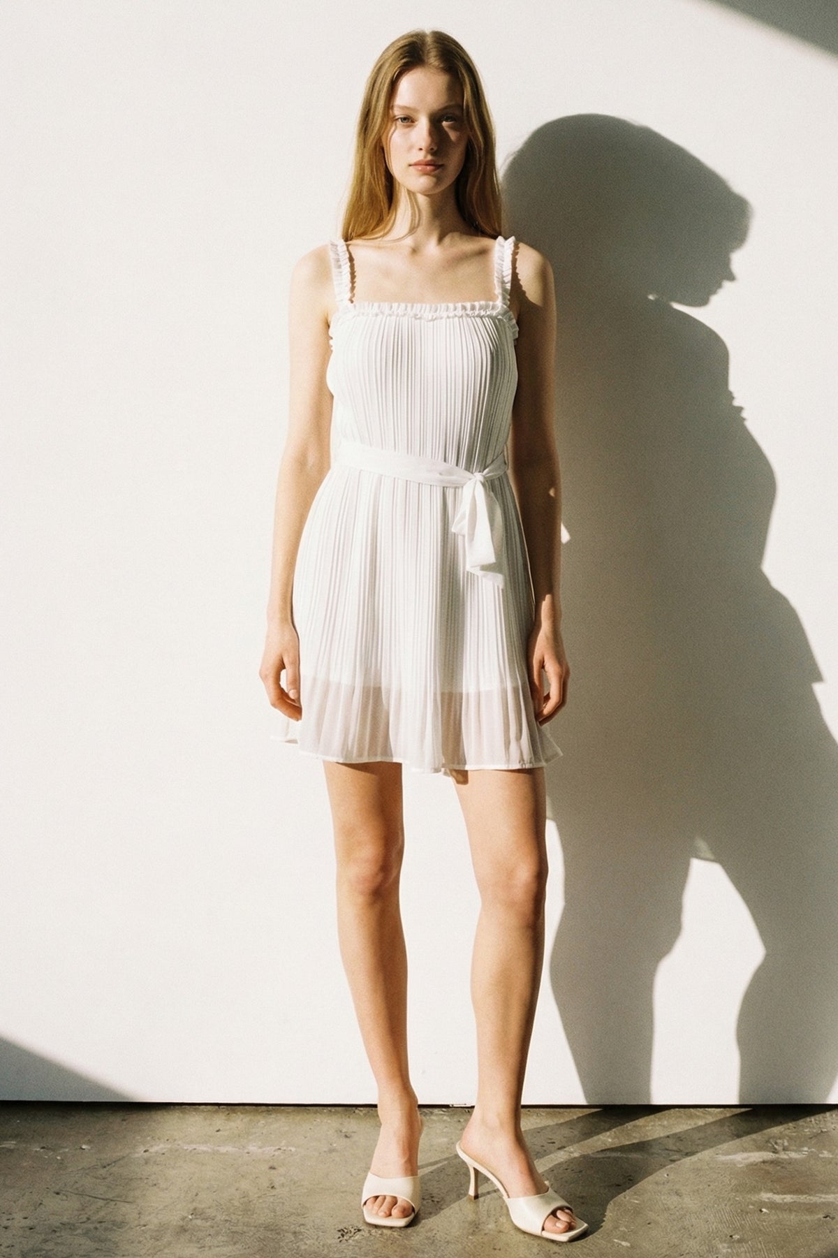 Plissé Sleeveless Mini Dress