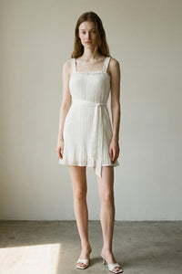 Plissé Sleeveless Mini Dress
