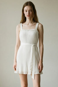 Plissé Sleeveless Mini Dress