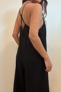 Textured Flowy Cami Long Jumpsuit