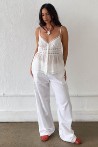 Cotton Tonal Lace Detail Cami